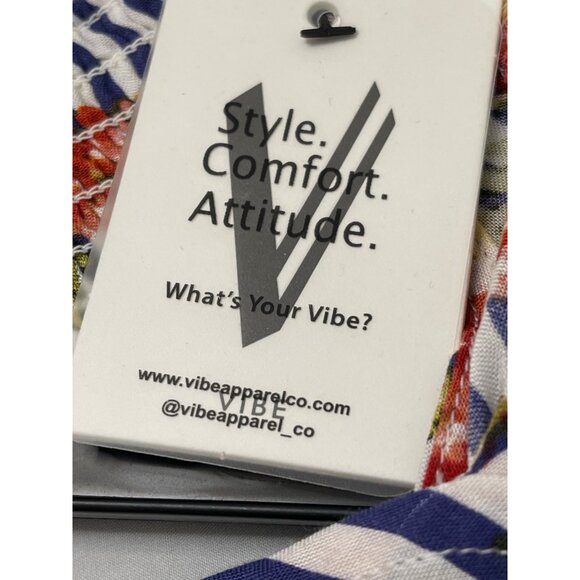 NWT VIBE Apparel Striped & Floral Sleeveless Sundress With Adjustable Straps - Picture 9 of 13